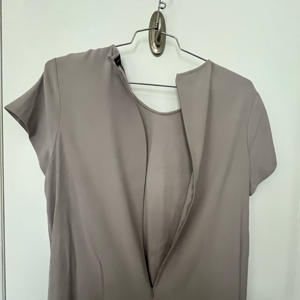 Universal Standards Vesper Polina Dove Gray Drape Dress Workdress NO BELT - Picture 15 of 16